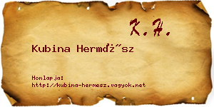 Kubina Hermész névjegykártya
